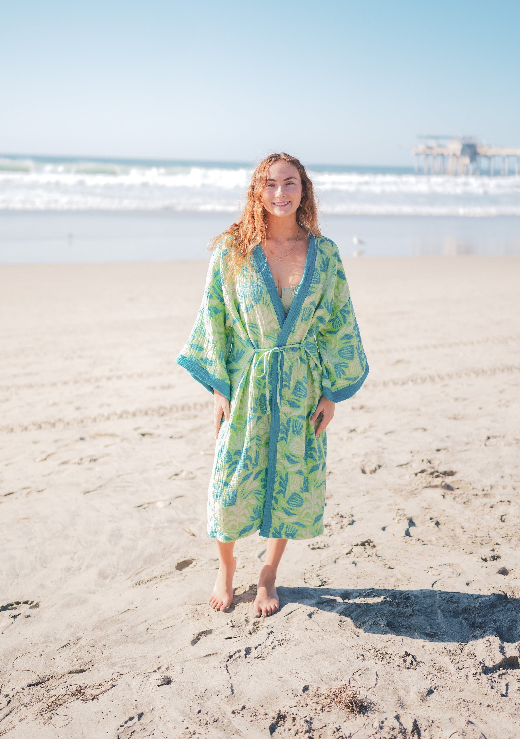 Muslin Kimono Bathrobe – 100% Turkish Cotton Unisex Robe One Size Muslin Kimono Bathrobe – 100% Turkish Cotton Unisex Robe One Size