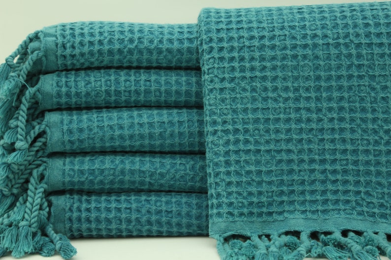 WAFFLE DARK GREEN TURKISH TOWEL